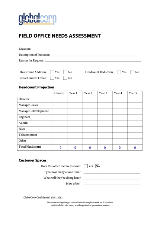 Fillable Field Office Needs Assessment Printable pdf