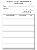 Hampden County Radio Association Silent Auction Sheet