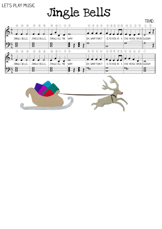 Easy Jingle Bells Sheet Music For Piano Printable pdf