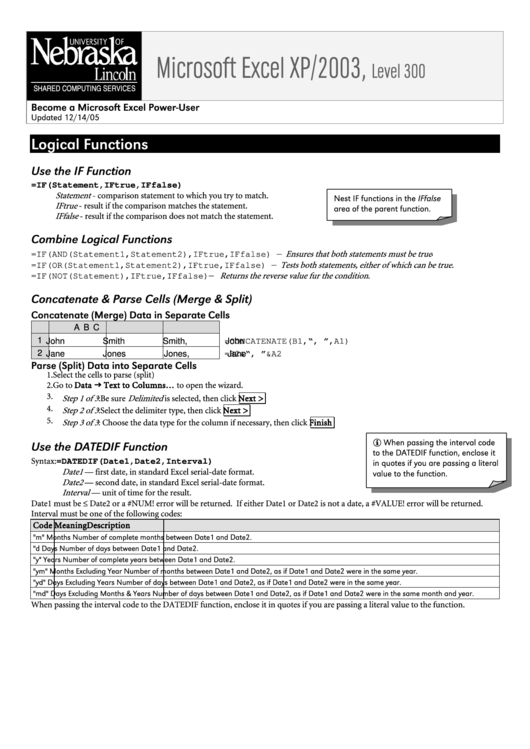 Fillable Microsoft Excel Xp 2003 Printable pdf