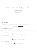 Mathematics Cheat Sheet For Population Biology