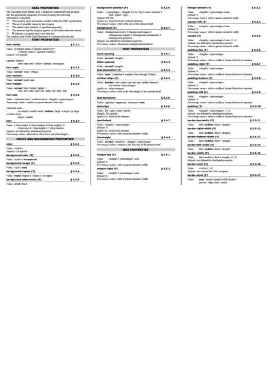 Deepx Css Reference Printable pdf