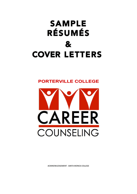 Sample Resumes & Cover Letters Printable pdf
