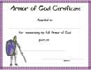 Armor Of God Certificate