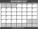 November 2017 Calendar Template With Lines