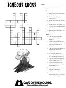 Igneous Rocks Crossword