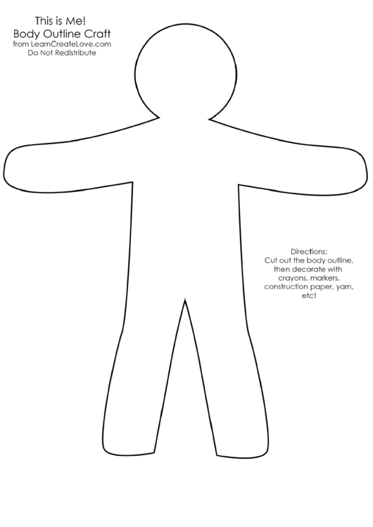 Body Outline Craft Template