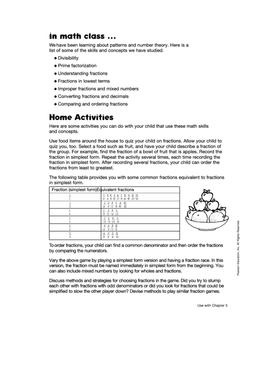 Math Home Activities Printable pdf
