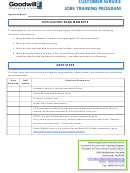 Customer Service Jobs Training Program Application Form