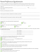 Parent Preferences Questionnaire Printable pdf