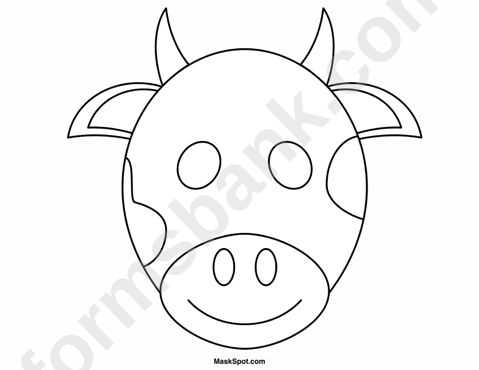 Cow Mask Template To Color