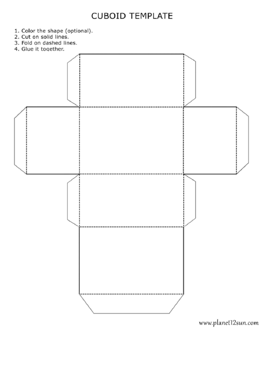 Cuboid Template printable pdf download