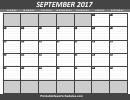 2017 September Calendar Template With Lines