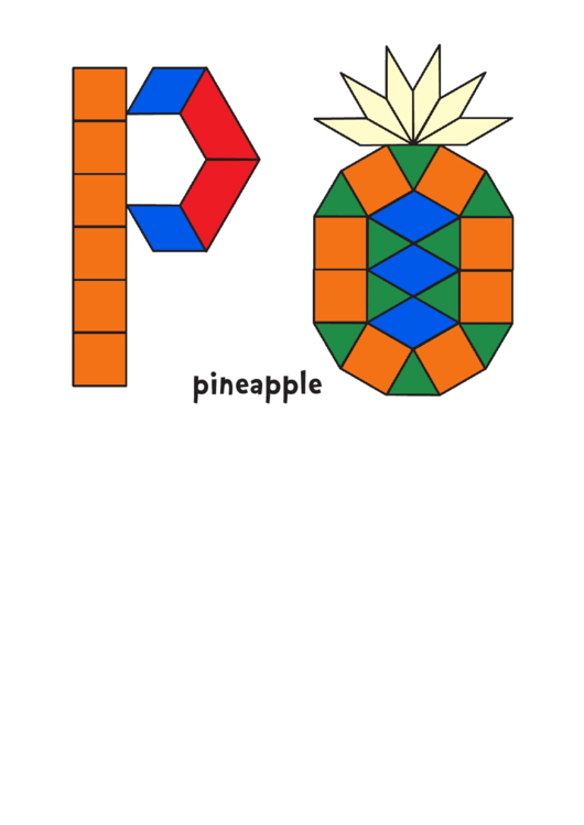Pineapple Pattern Block Templates Printable pdf