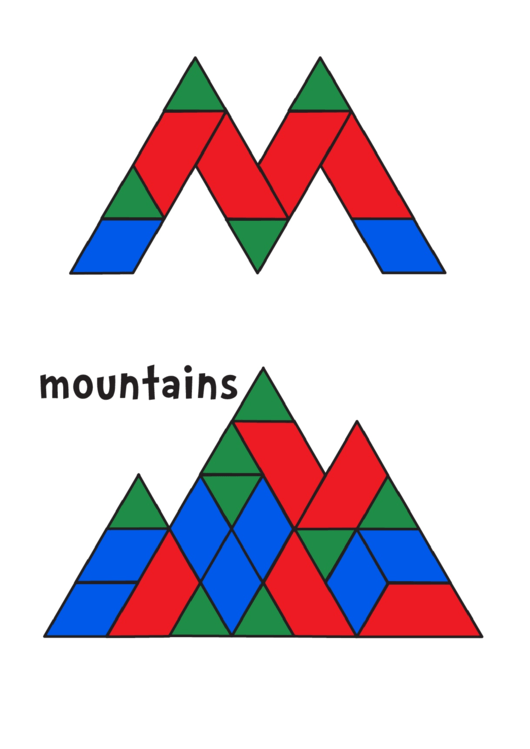 Mountains Pattern Block Templates Printable pdf