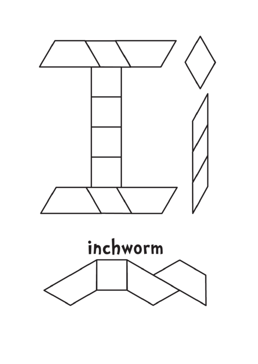 Inchworm Pattern Block Templates Printable pdf