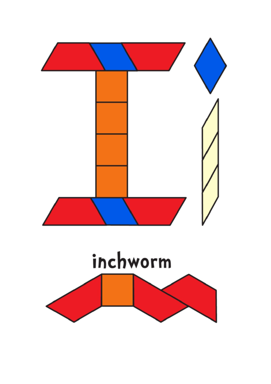 Inchworm Pattern Block Templates Printable pdf