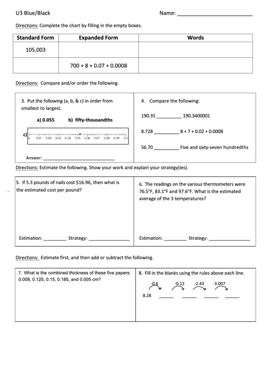Math Comparison Worksheet Template Printable pdf