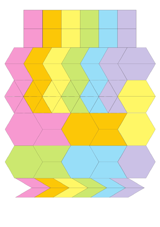 Pastel Rainbow Thin Lines Pattern Block Templates Printable pdf