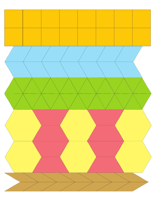 Bright Pastels Thin Lines Pattern Block Templates Printable pdf