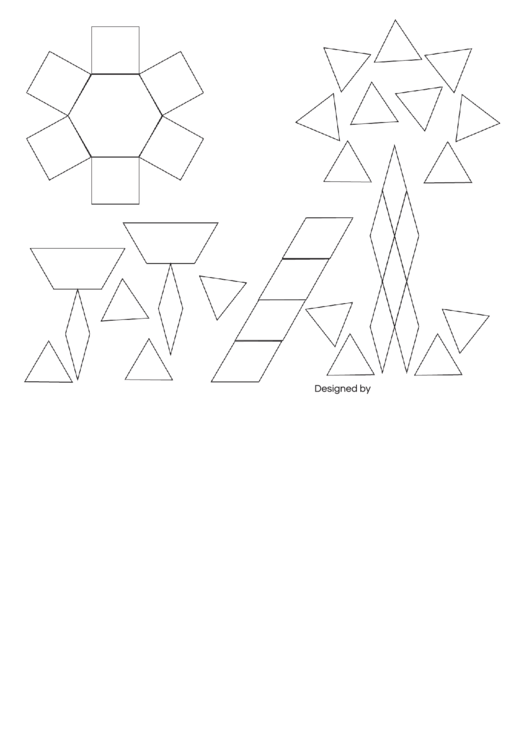 Pattern Block Scene Black And White Printable pdf