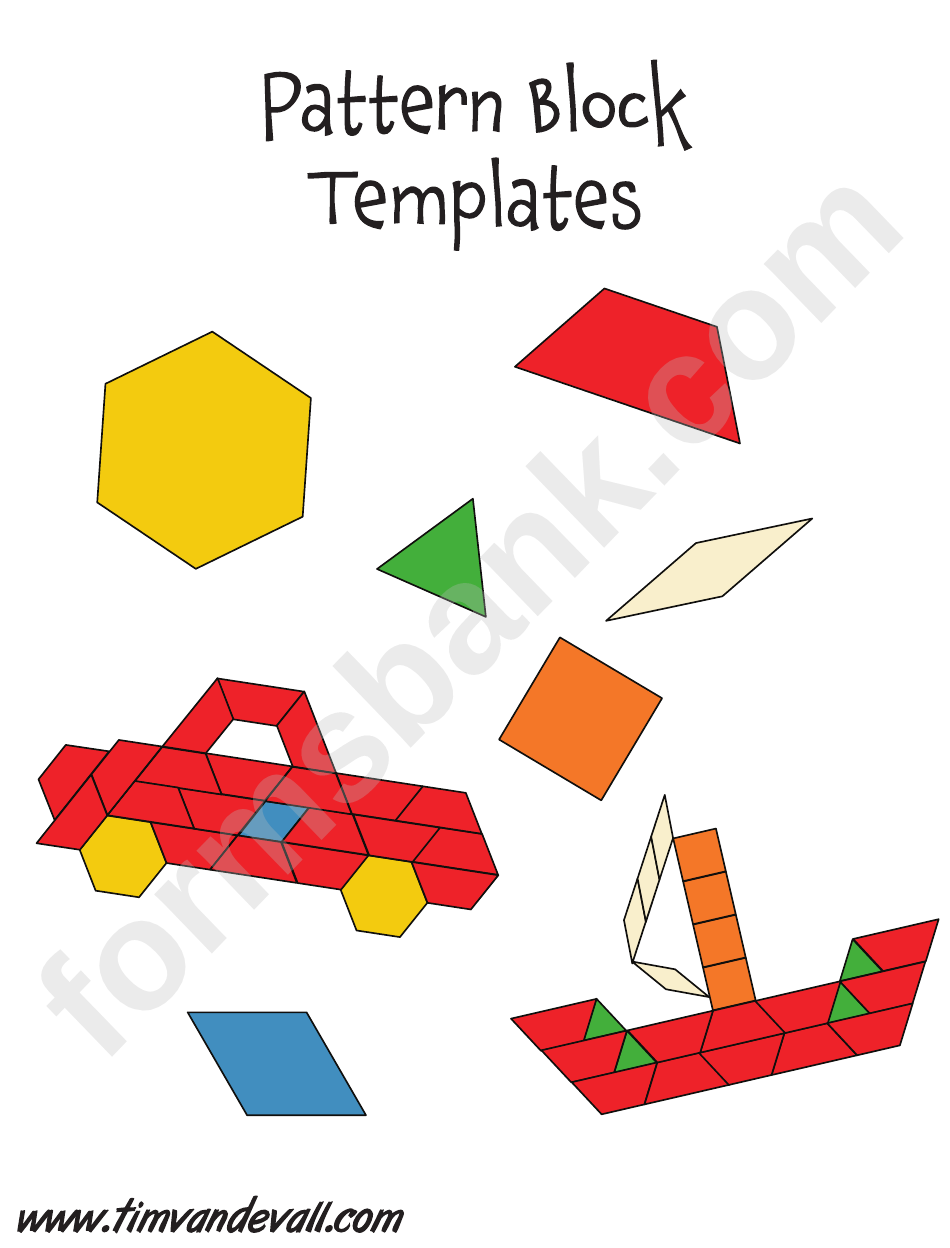 Pattern Block Templates printable pdf download