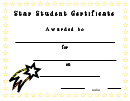 Star Student Certificate Template