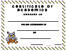 Certificate Of Academics Template
