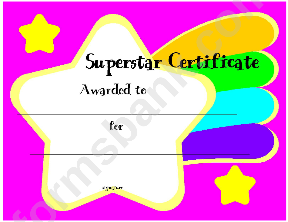 Superstar Certificate Template