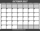Blank October 2017 Calendar Template