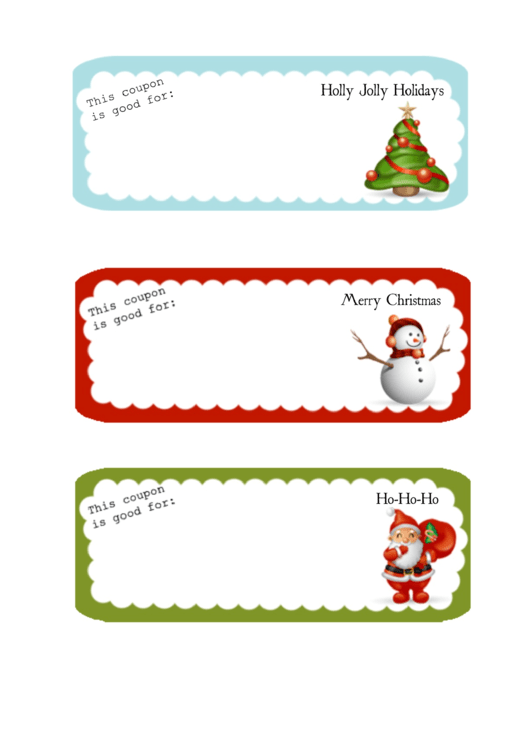 Holiday Gift Coupon Template Printable pdf