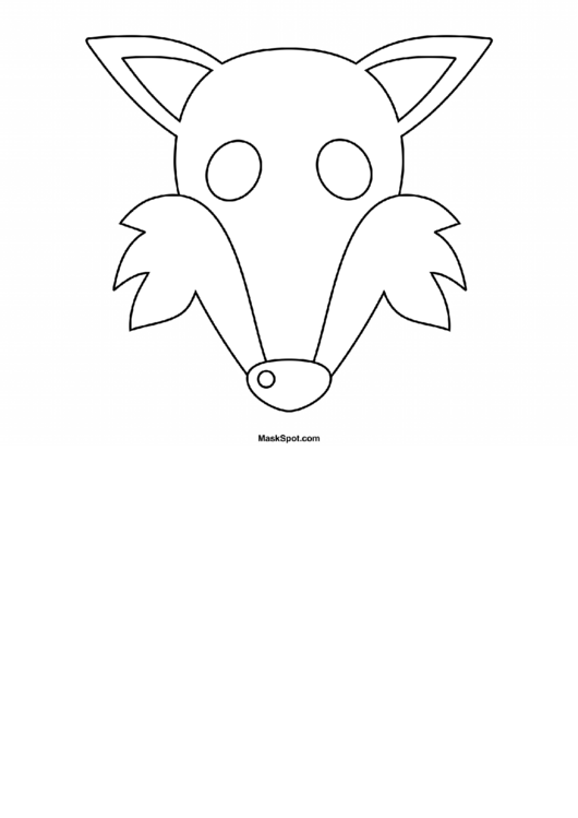 Fox Mask Template To Color Printable pdf