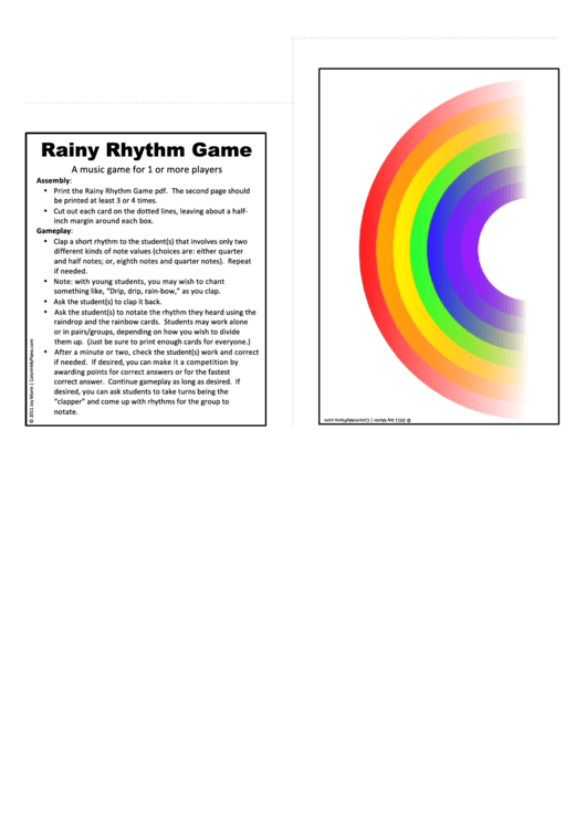 Rainy Rhythm Game Printable pdf