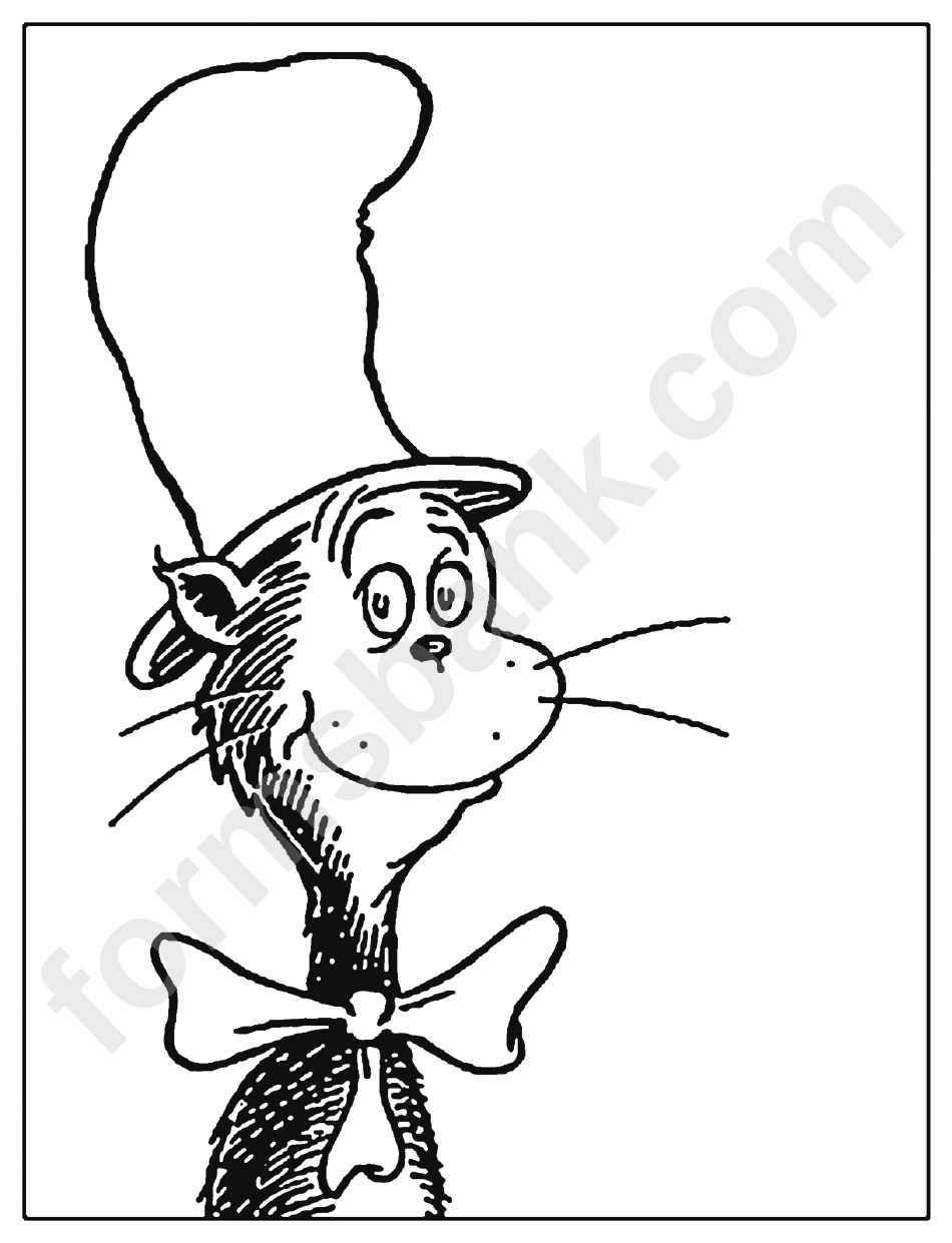Cat In The Hat Template printable pdf download