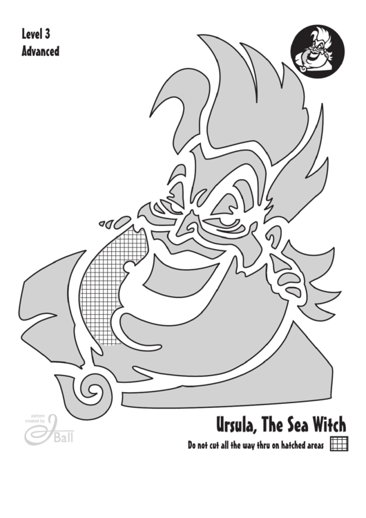 Ursula, The Sea Witch Pumpkin Templates Printable pdf