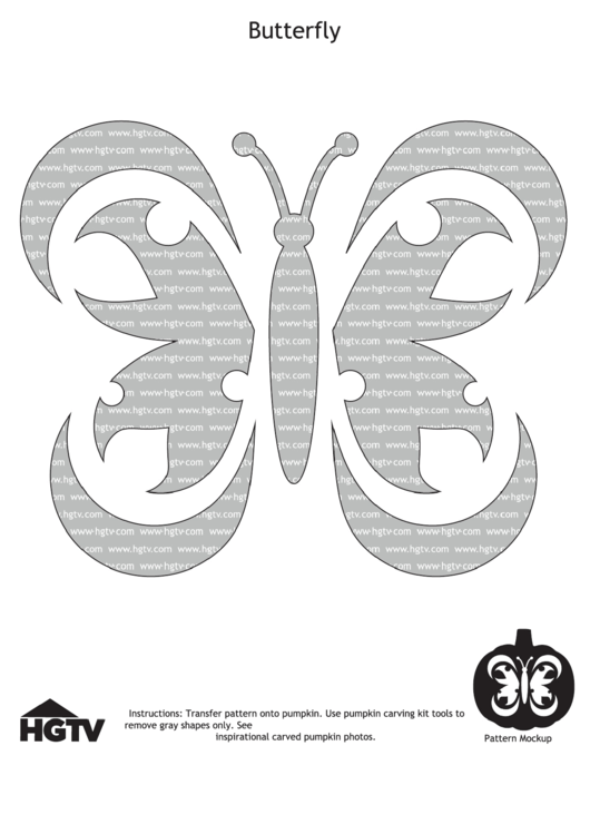 Butterfly Pumpkin Carving Template Printable pdf
