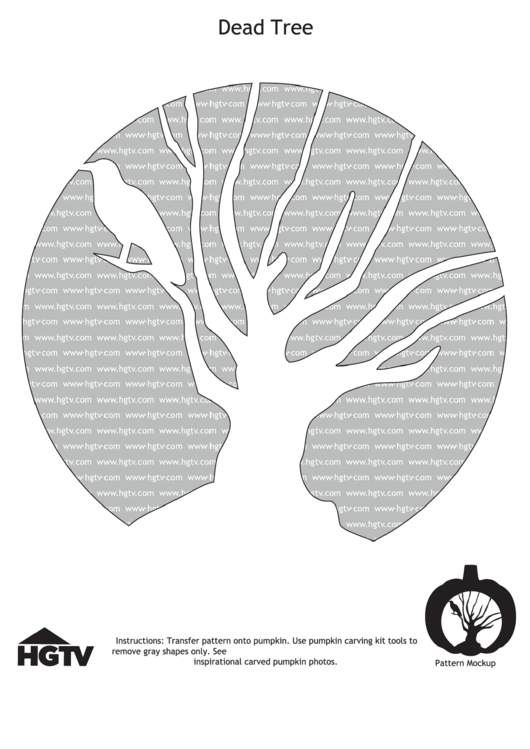 Dead Tree Pumpkin Carving Template Printable pdf