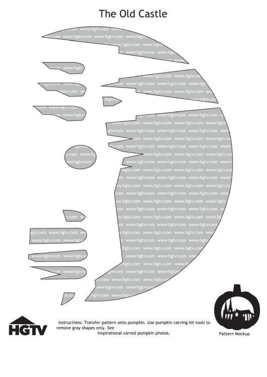 The Old Castle Pumpkin Carving Template Printable pdf