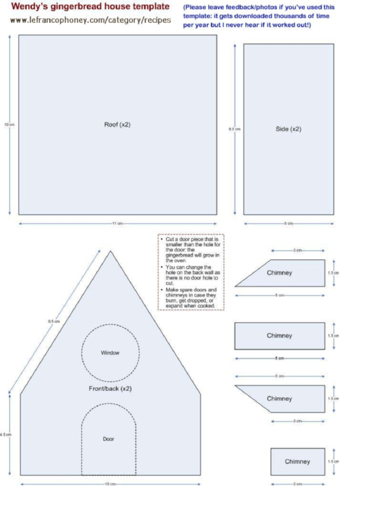 Wendy's Gingerbread House Template