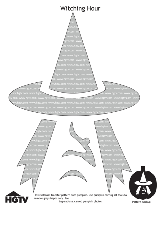 Witching Hour Pumpkin Carving Template printable pdf download