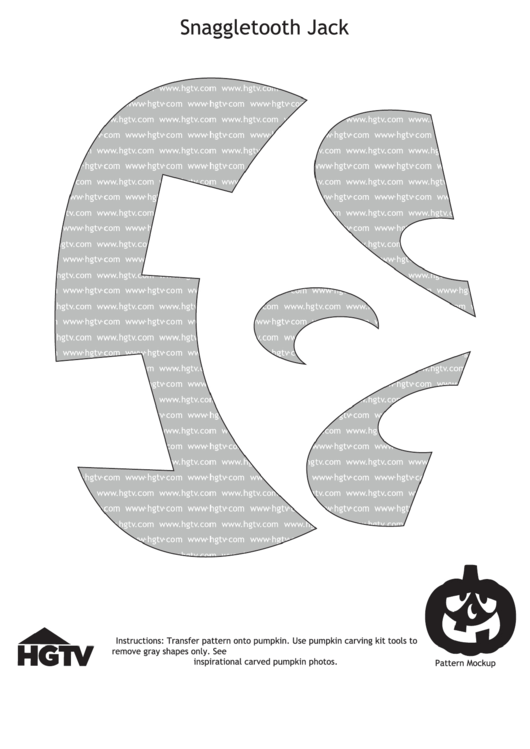 Snaggletooth Jack Pumpkin Carving Template Printable pdf