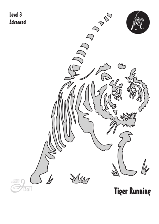 Leaping Tiger Pumpkin Carving Template Printable pdf