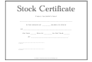 Stock Certificate