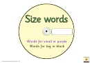 Yellow Size Words Worksheet