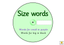 Green Size Words Worksheet