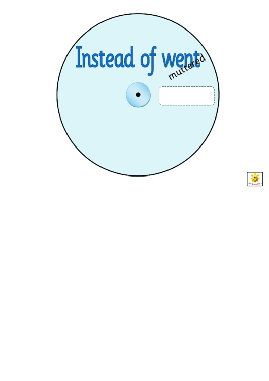 Blue Instead Of Went Worksheet Printable pdf