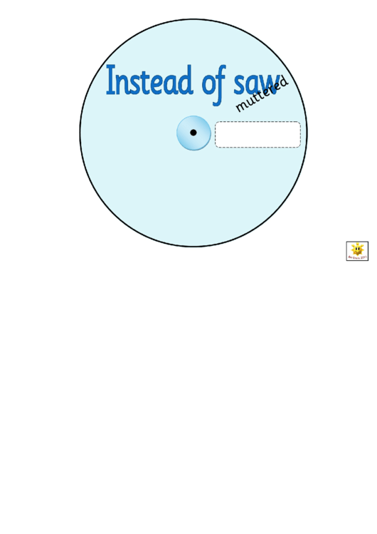 Blue Instead Of Saw Worksheet Printable pdf