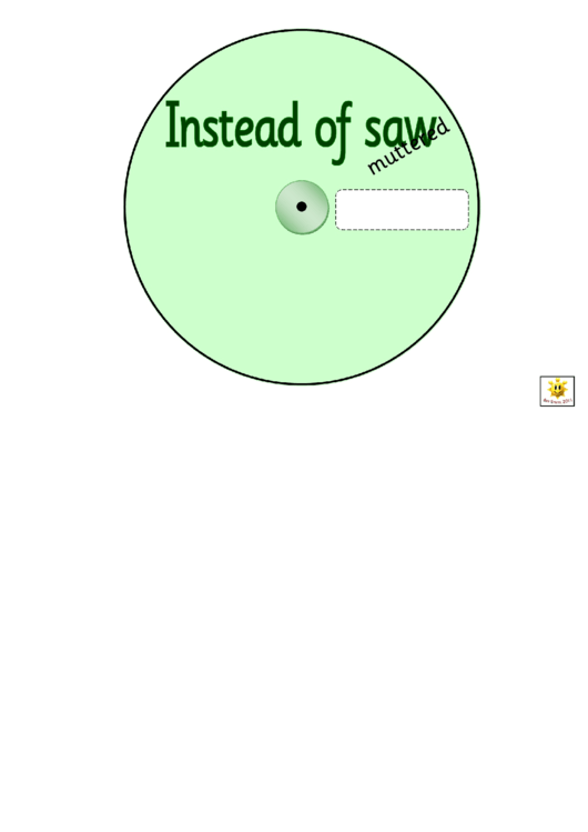 Green Instead Of Saw Worksheet Printable pdf