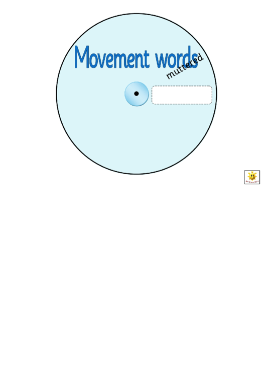 Blue Movement Words Worksheet Printable pdf
