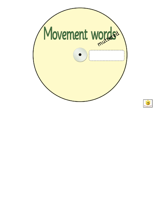 Yellow Movement Words Worksheet Printable pdf